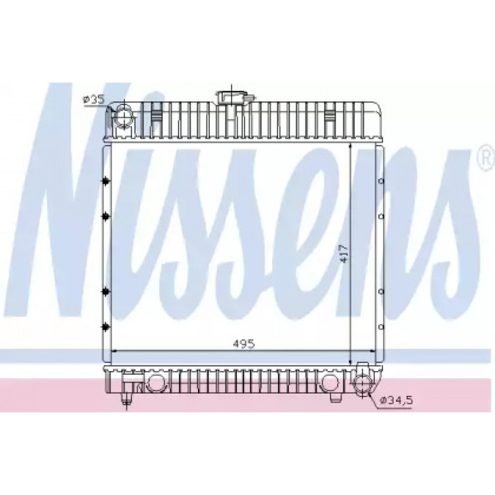 Радиатор охлаждения MERCEDES W 123 (76-) (пр-во Nissens)