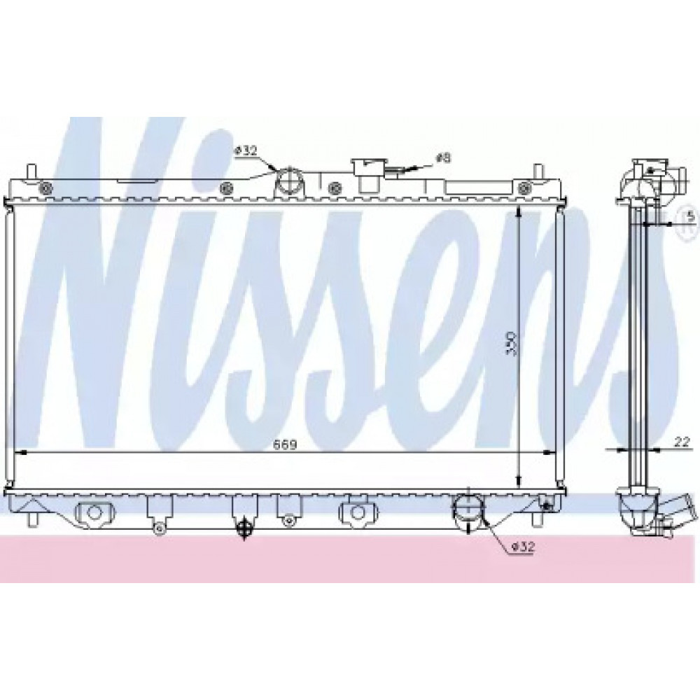 Радиатор охлаждения HONDA ACCORD IV/ V (пр-во Nissens)