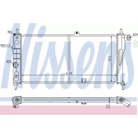 Радиатор охлаждения OPEL KADETT E (84-) 1.6/1.8 (пр-во Nissens)