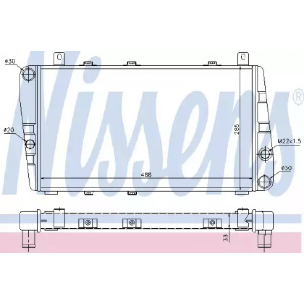 Радиатор охлаждения SKODA FAVORIT (78) (89-)/FELICIA (6U) (94-) 1.3(пр-во Nissens)