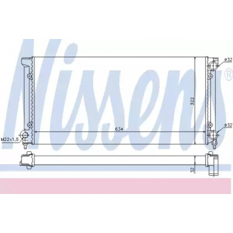 Радиатор охлаждения VW PASSAT B3 (88-)  (пр-во Nissens)