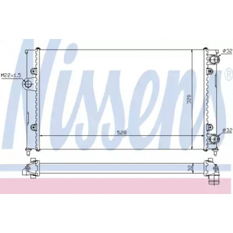 Радіатор охолодження  VW  (вир-во  Nissens)