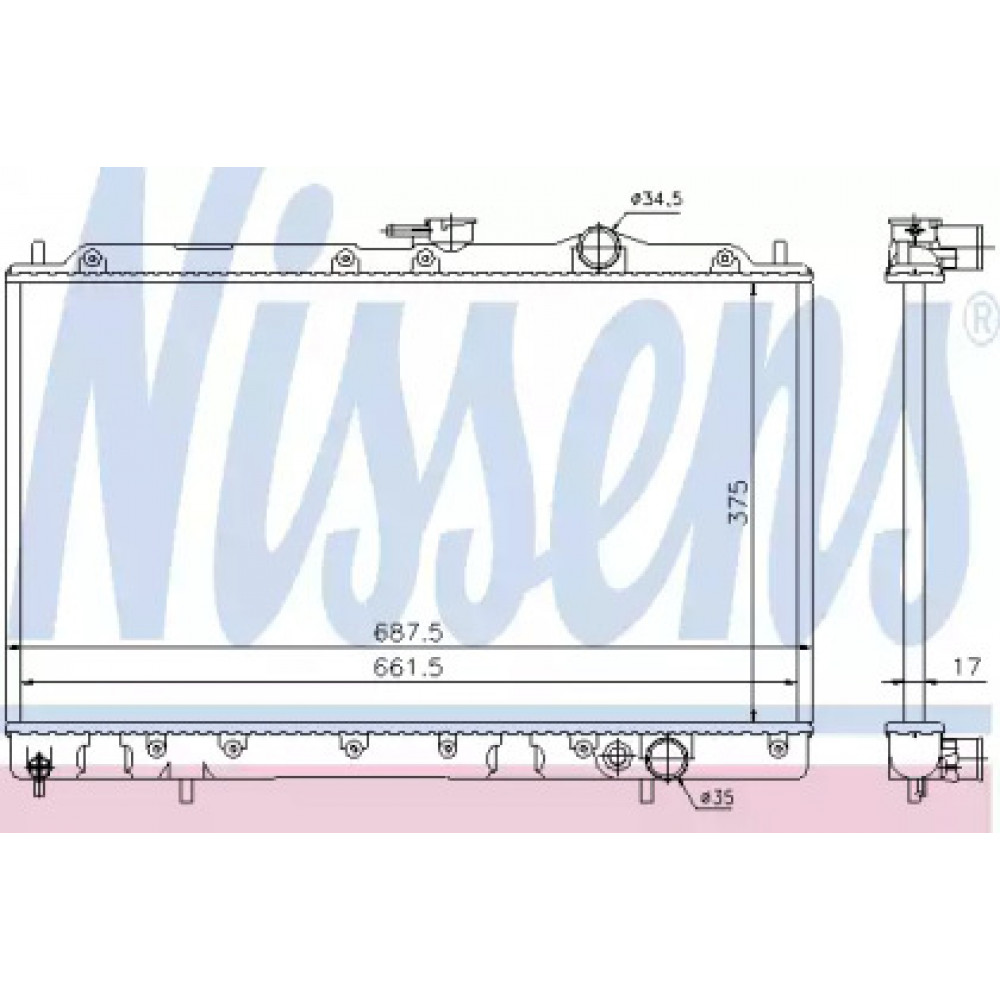 Радиатор охлаждения двигателя MITSUBISHI Galant VI (E3_A) (пр-во Nissens)