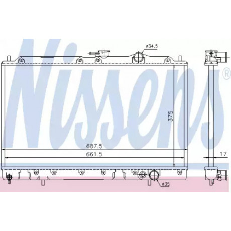 Радиатор охлаждения двигателя MITSUBISHI Galant VI (E3_A) (пр-во Nissens)