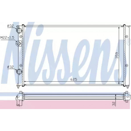 Радиатор охлаждения SEAT,VW (пр-во Nissens)