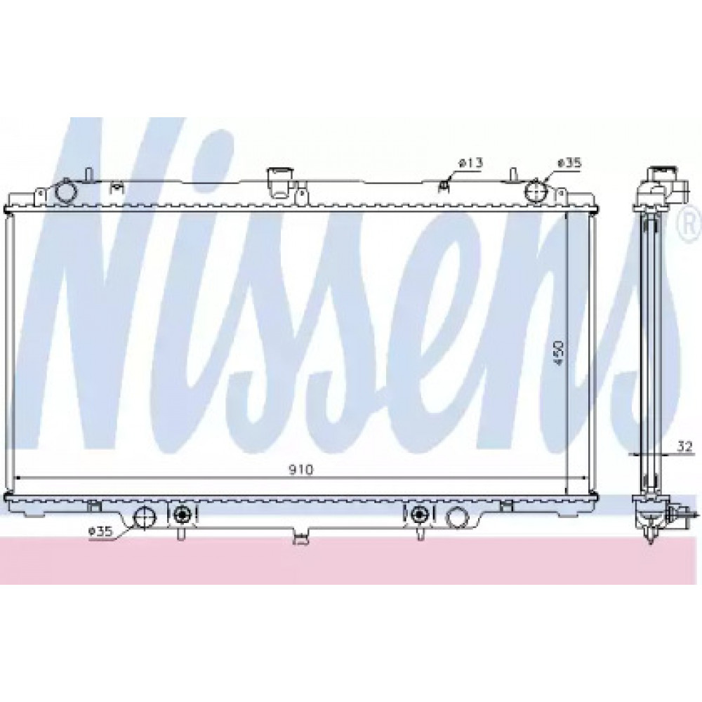 Радиатор охлаждения NISSAN PATROL (Y61) (97-) 2.8 TD (пр-во Nissens)