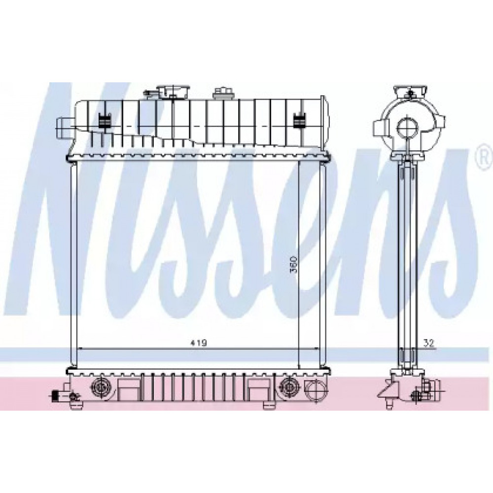 Радиатор охлаждения MERCEDES C-CLASS W202 (93-) (пр-во Nissens)