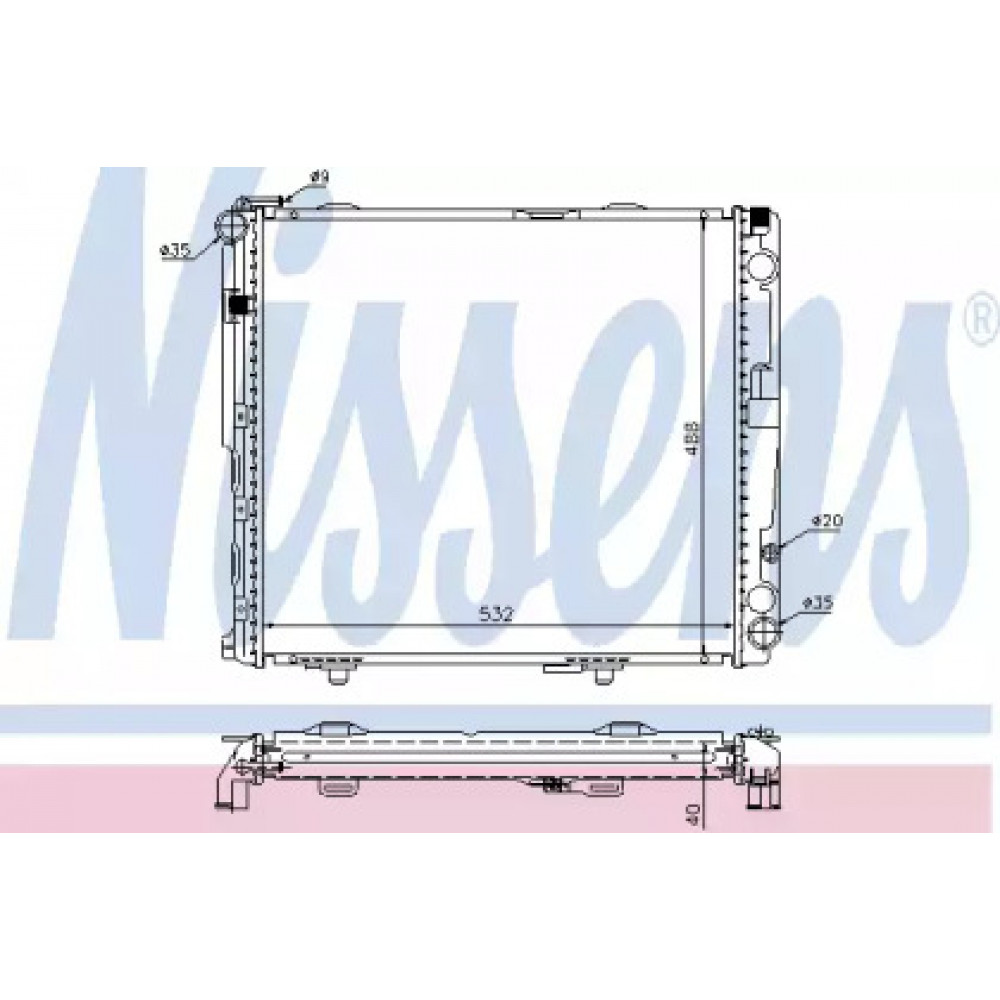 Радиатор охлаждения MERCEDES E-CLASS W 124 (84-) (пр-во Nissens)