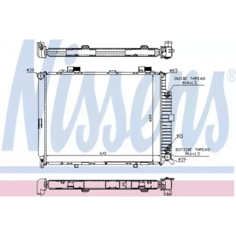Радиатор охлаждения MERCEDES E-CLASS W 210 (95-) (пр-во Nissens)