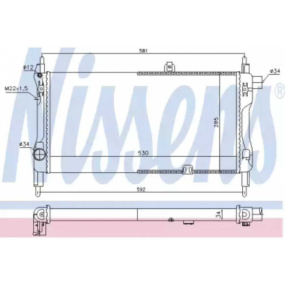 Радиатор охлаждения OPEL KADETT E (84-) 1.3 (пр-во Nissens)