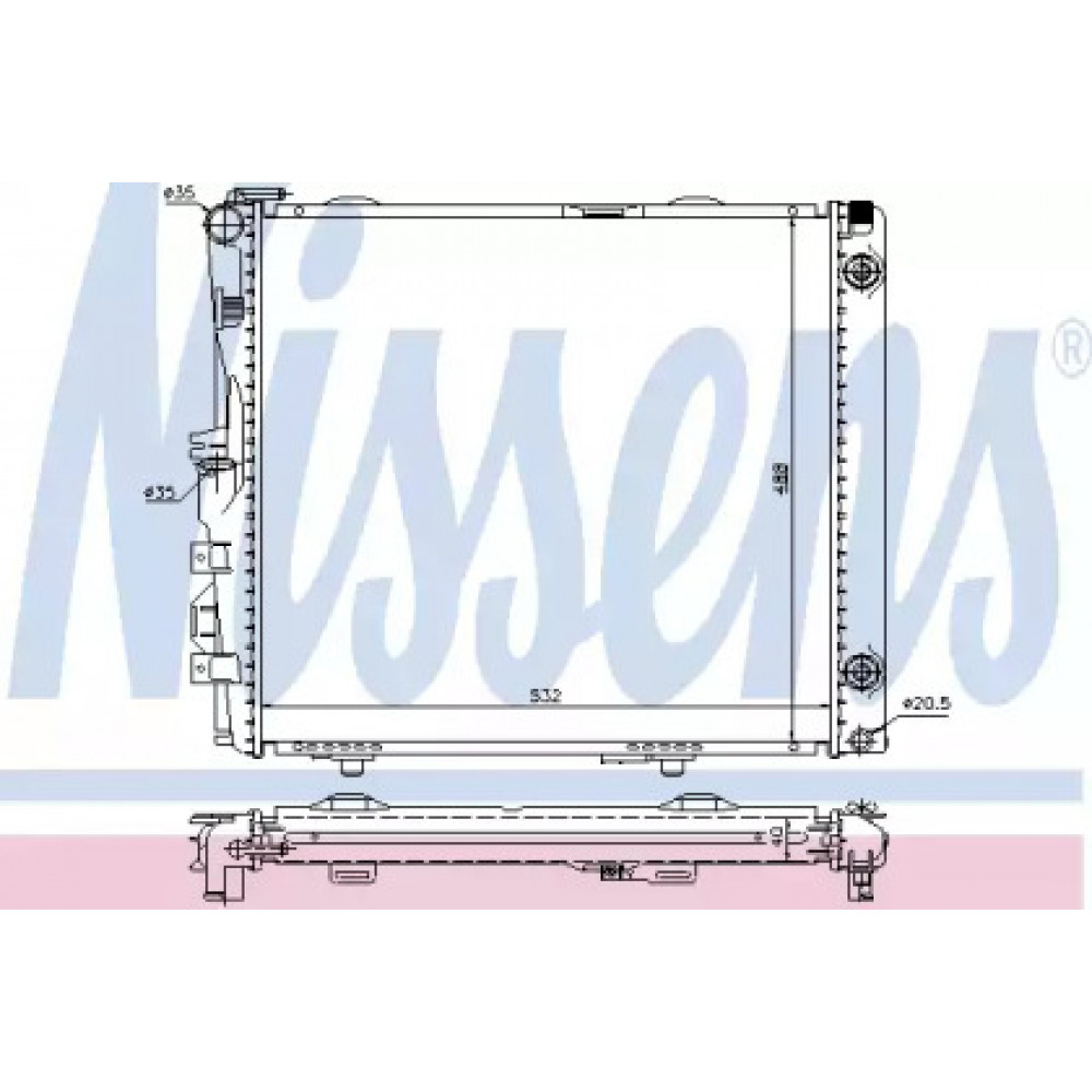 Радиатор охлаждения MERCEDES E-CLASS W 124 (84-) (пр-во Nissens)