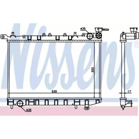 Радиатор охлаждения NISSAN ALMERA (N15) (95-) 1.6 i 16V (пр-во Nissens)