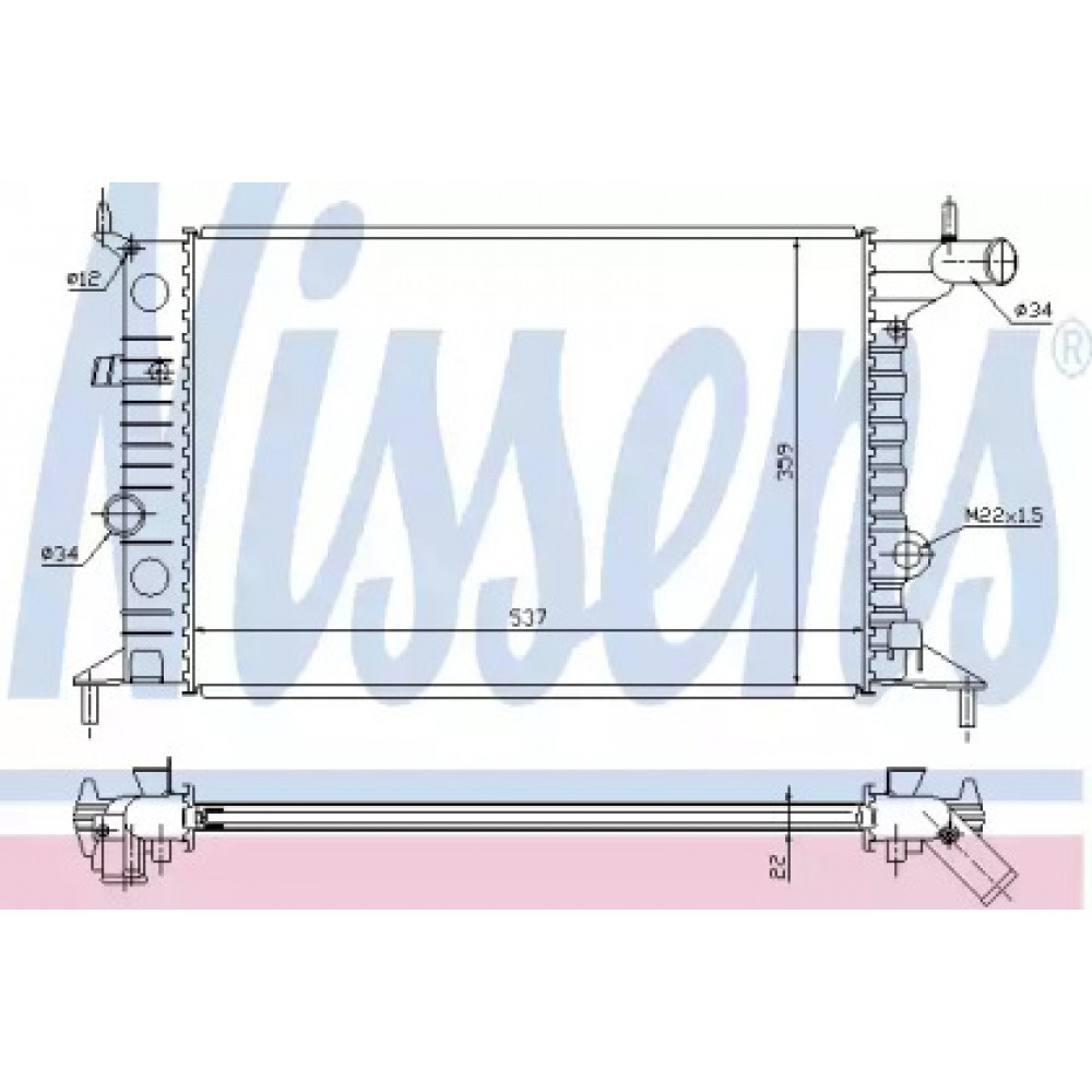 Радиатор охлаждения OPEL VECTRA B (95-) 1.6/2.0 (пр-во Nissens)