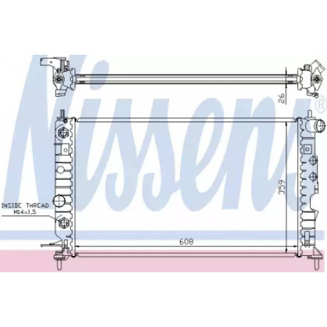 Радиатор охлаждения OPEL VECTRA B (95-) 1.4-2,2 АТ (пр-во Nissens)