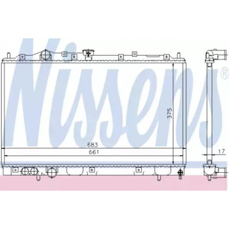 Радиатор охлаждения MITSUBISHI LANCER (CJ, CP) (96-) (пр-во Nissens)