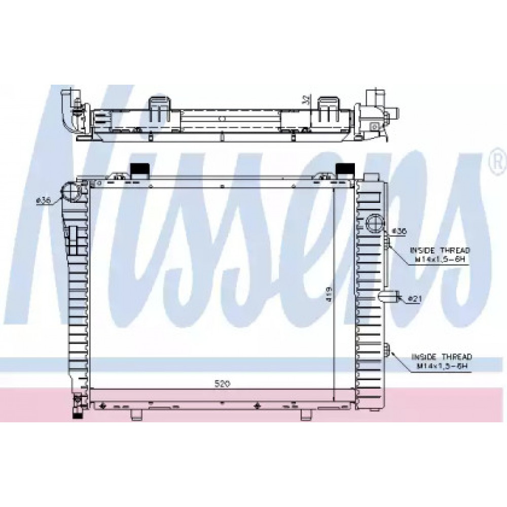 Радиатор охлаждения MERCEDES C-CLASS W202/CLK-CLASS W208 (пр-во Nissens)
