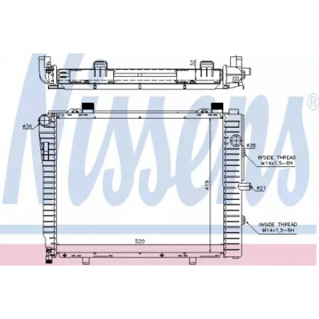 Радиатор охлаждения MERCEDES C-CLASS W202/CLK-CLASS W208 (пр-во Nissens)