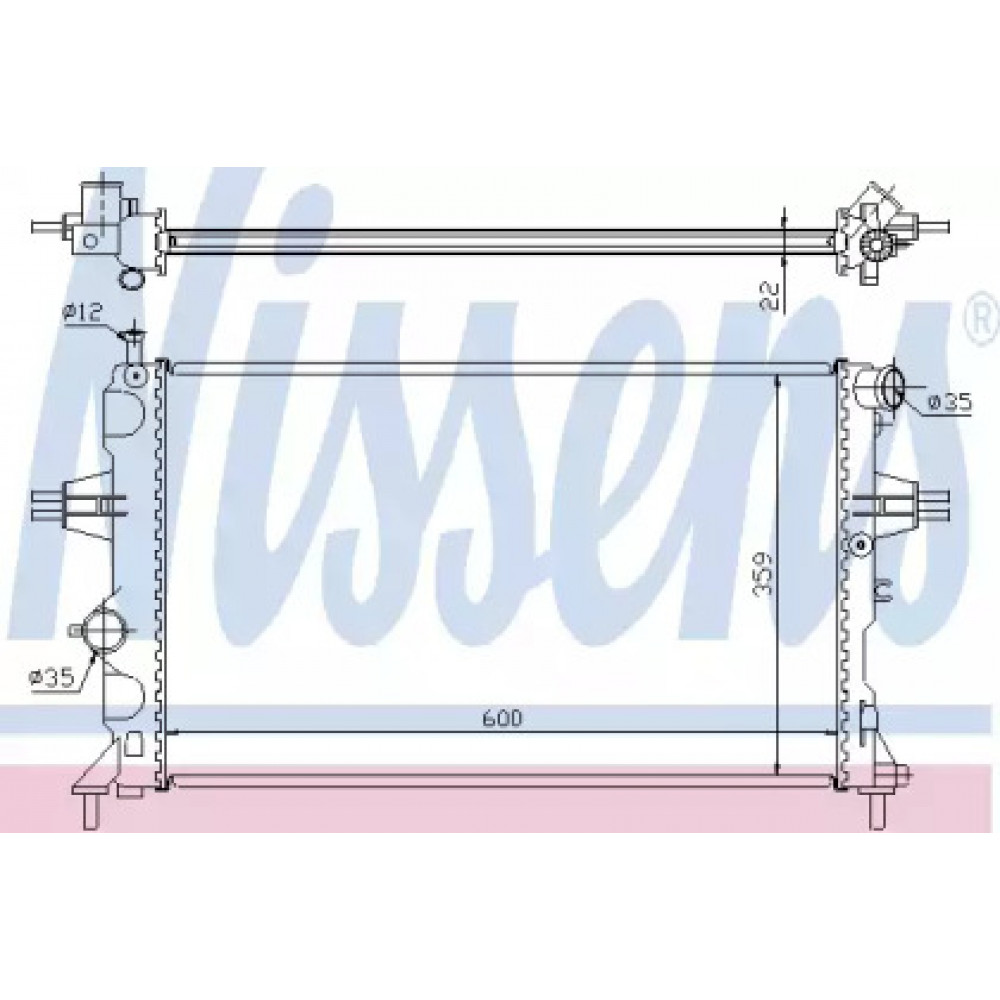Радиатор охлаждения OPEL ASTRA G (98-) (пр-во Nissens)