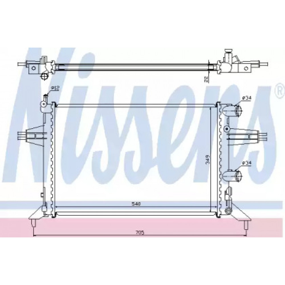 Радиатор охлаждения OPEL ASTRA G (98-) (пр-во Nissens)