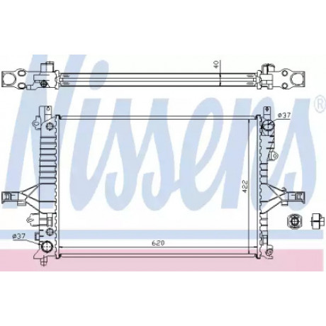 Радиатор охлаждения VOLVO S60/S70/ V70/S80 (00-) AT (пр-во Nissens)