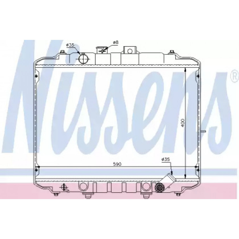 Радиатор охлаждения HYUNDAI H-100; MITSUBISHI L300 (пр-во Nissens)