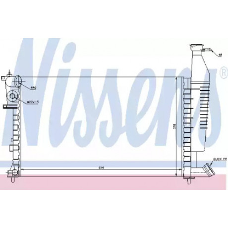 Радиатор охлаждения CITROEN,PEUGEOT (пр-во Nissens)