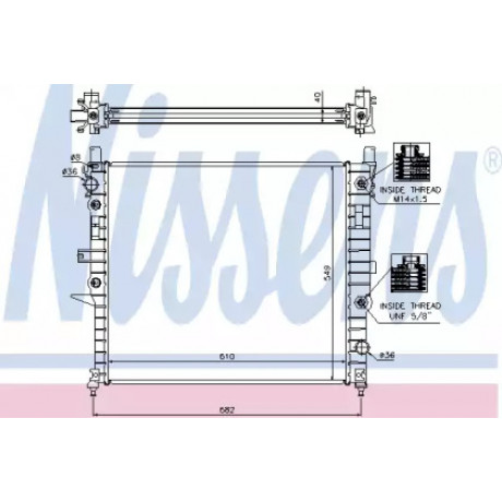 Радиатор охлаждения MERCEDES ML-CLASS W163 (98-) (пр-во Nissens)