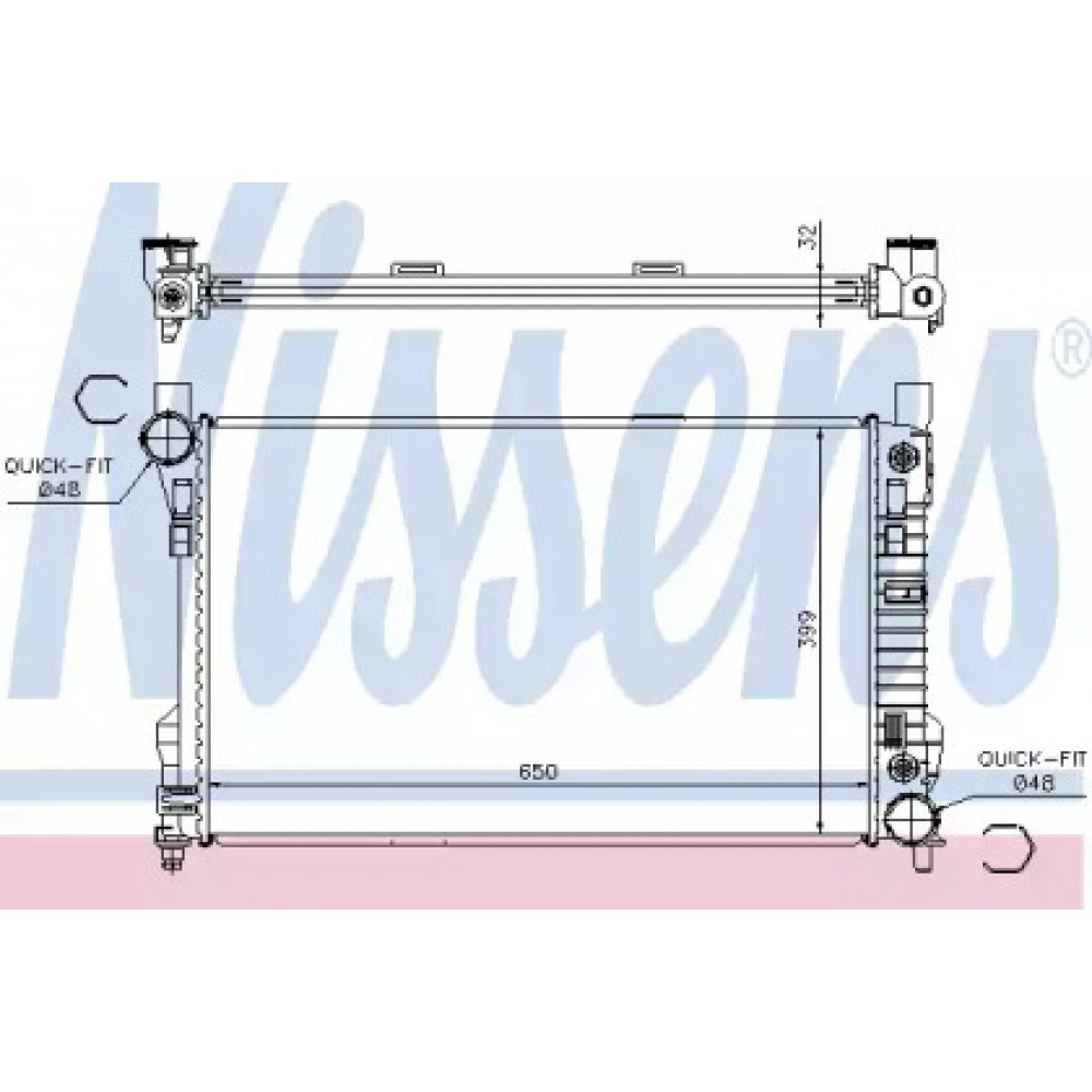 Радиатор охлаждения MERCEDES C/CLC-CLASS W203 (00-) (пр-во Nissens)