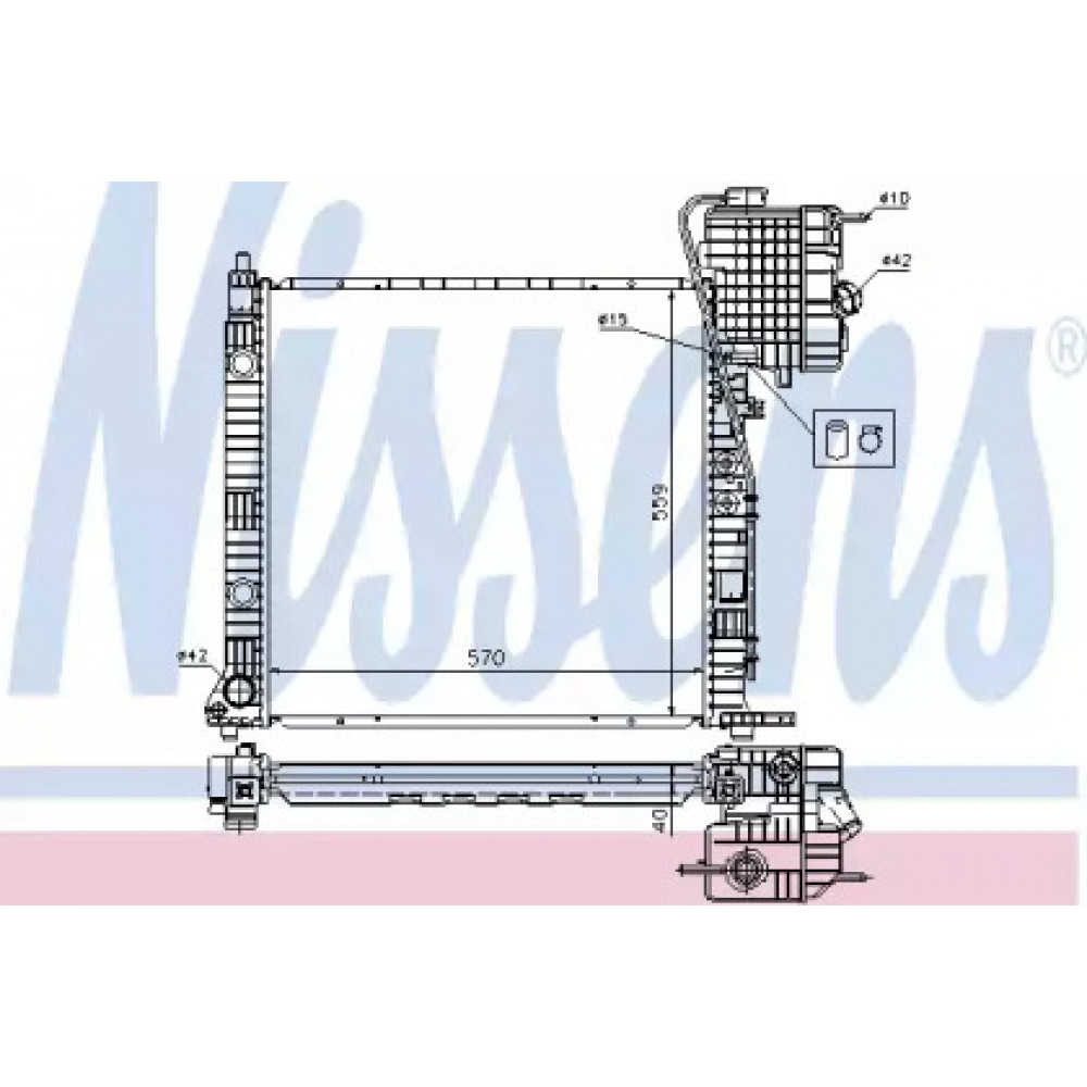 Радиатор охлаждения MERCEDES VITO I W638 (96-) (пр-во Nissens)