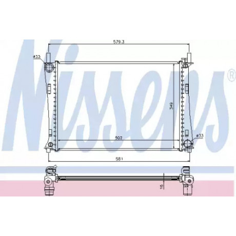 Радиатор охлаждения FORD FIESTA (01-)/ FUSION (02-)(пр-во Nissens)