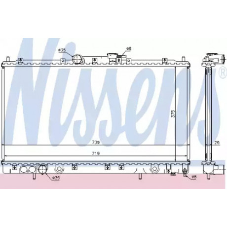 Радиатор охлаждения MITSUBISHI GALANT VI (EA2-6) (96-) (пр-во Nissens)