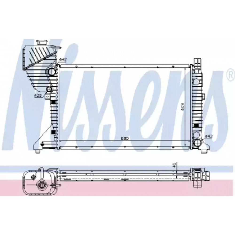 Радиатор охлаждения MERCEDES SPRINTER W 901-905 (95-) (пр-во Nissens)