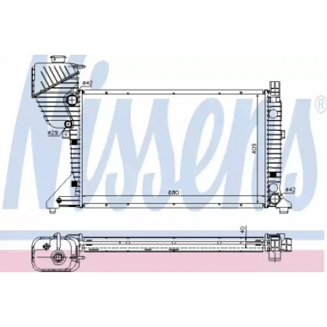 Радиатор охлаждения MERCEDES SPRINTER W 901-905 (95-) (пр-во Nissens)
