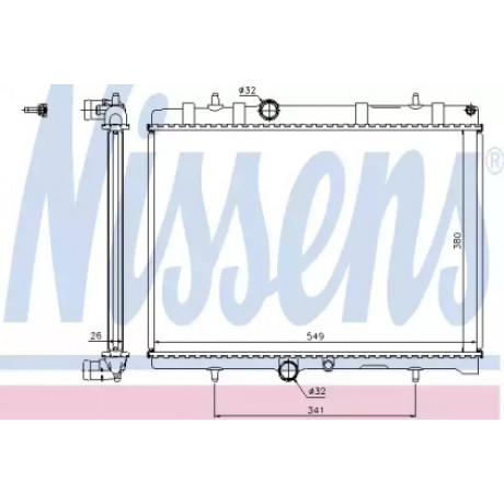 Радіатор охолодження PEUGEOT (вир-во  Nissens)