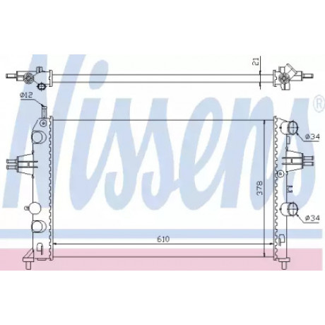 Радиатор охлаждения OPEL ASTRA G (98-) 1.2/1.4i (пр-во Nissens)