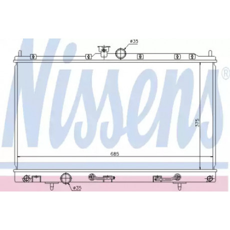 Радиатор охлаждения MITSUBISHI LANCER (03-) 1.3-2.0i (пр-во Nissens)