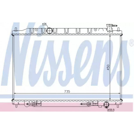Радиатор охлаждения NISSAN MURANO (04-) 3.5i AT (пр-во Nissens)