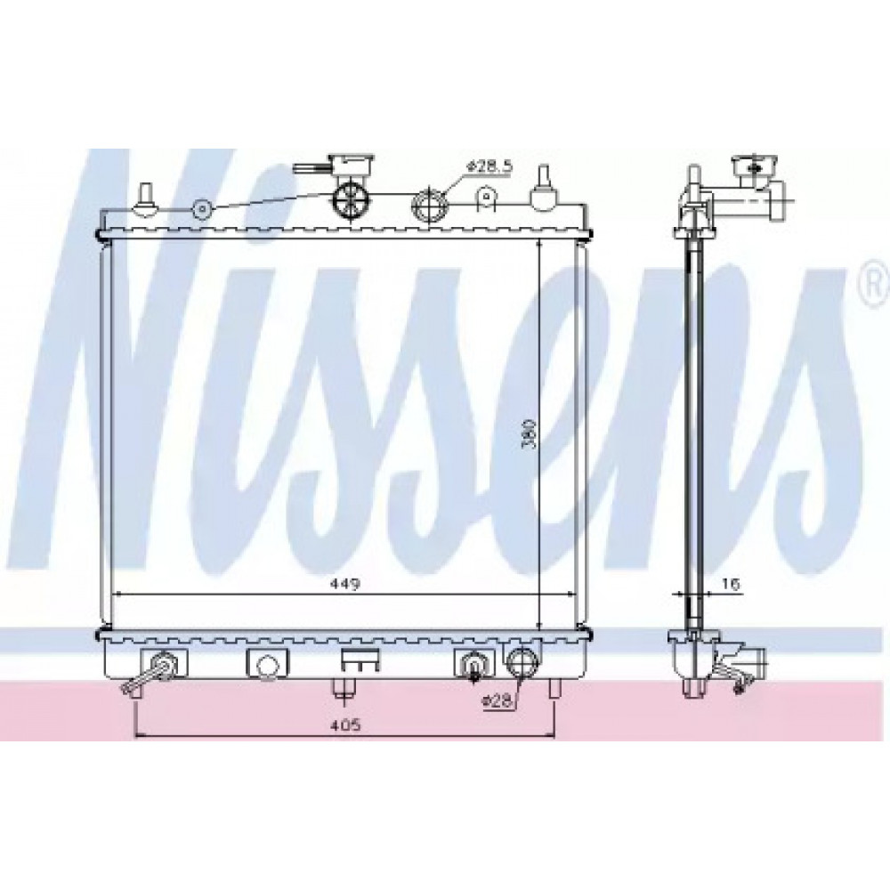 Радиатор охлаждения NISSAN, RENAULT (пр-во Nissens)