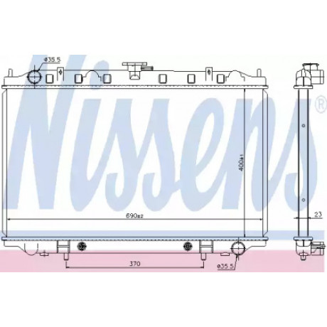 Радиатор охлаждения NISSAN MAXIMA QX (94-) 2.0-3.0 (пр-во Nissens)