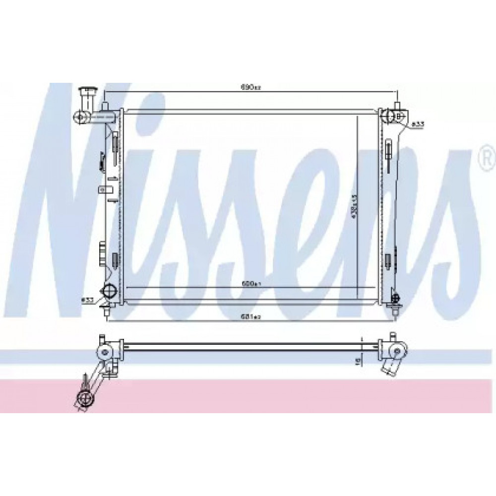 Радиатор охлаждения HYUNDAI i30; KIA CEED (пр-во Nissens)