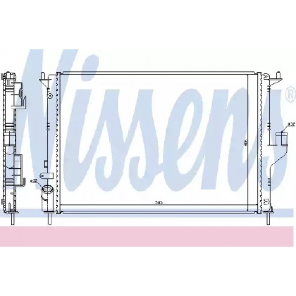 Радиатор охлаждения RENAULT DUSTER (10-), LOGAN I (04-), SANDERO I (08-) (пр-во Nissens)