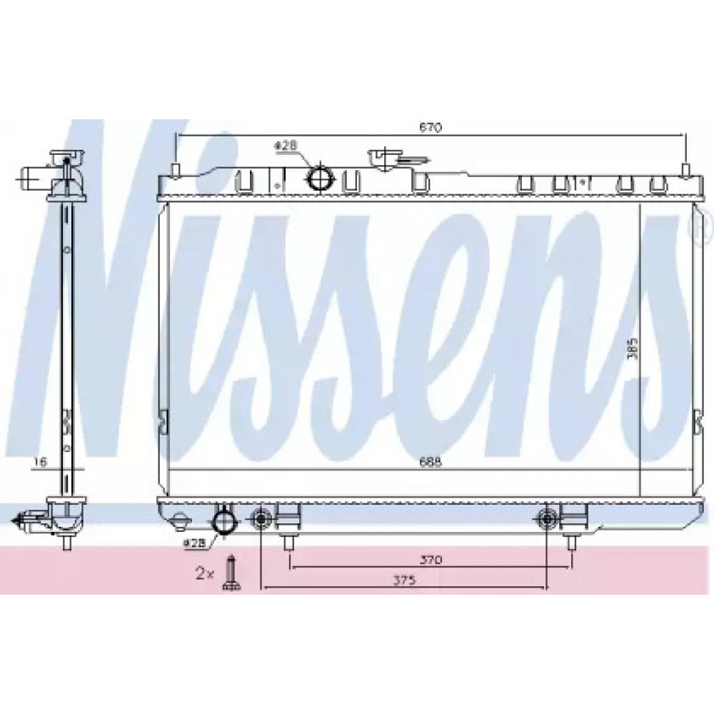 Радиатор охлождения NISSAN  ALMERA CLASSIC (N16) AT (пр-во Nissens)