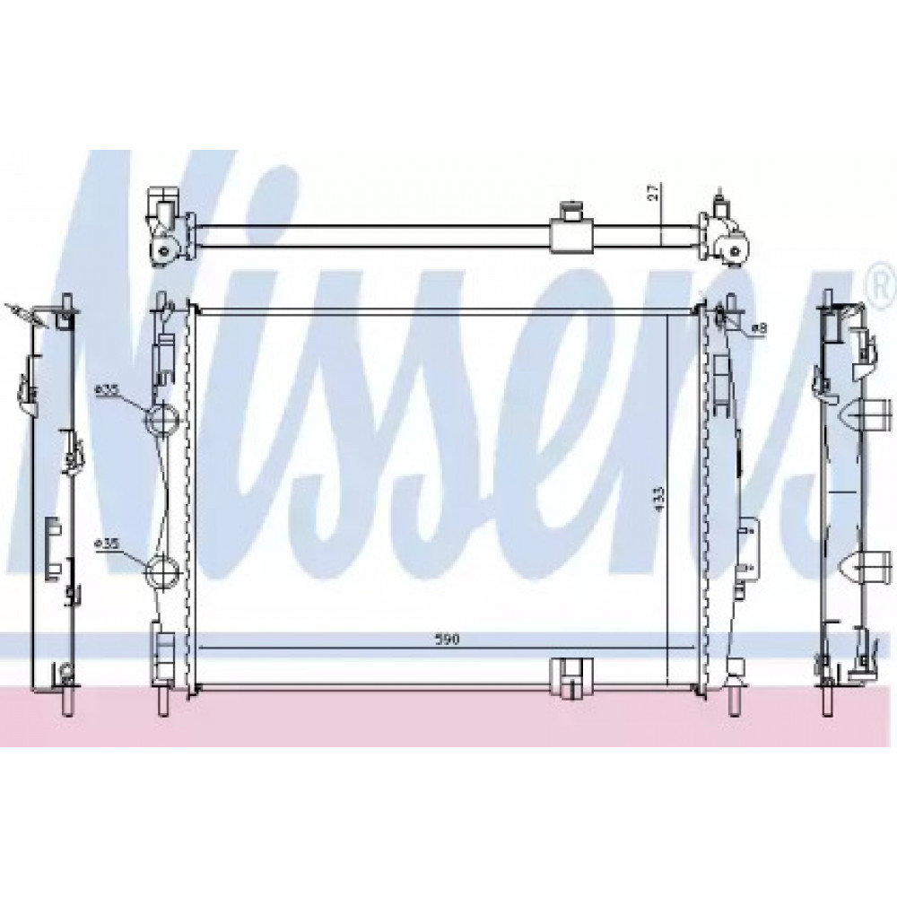 Радиатор охлождения NISSAN QASHQAI (J10) (07-) (пр-во Nissens)