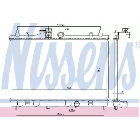 Радиатор охлождения NISSAN JUKE (F15) (10-), TIIDA (C11) (05-) (пр-во Nissens)