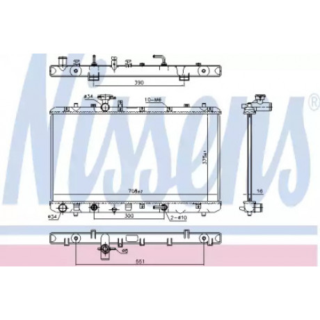 Радиатор охлождения SUZUKI SX4 (EY, GY) (06-) 1.6i АТ (пр-во Nissens)