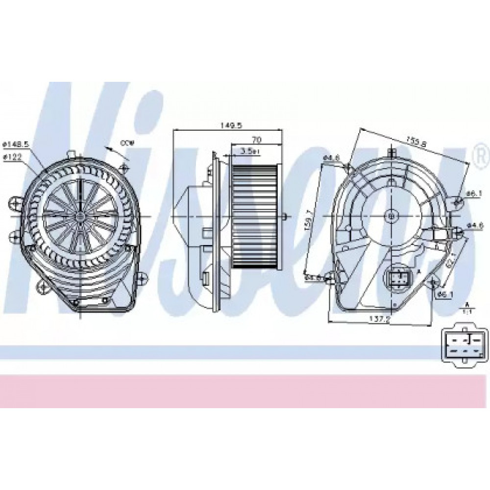Вентилятор салона AUDI, VW (пр-во Nissens)