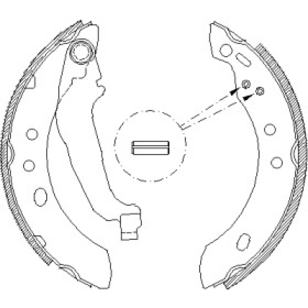 Колодка торм. барабан. стоян. торм NISSAN MICRA задн. (пр-во Remsa)