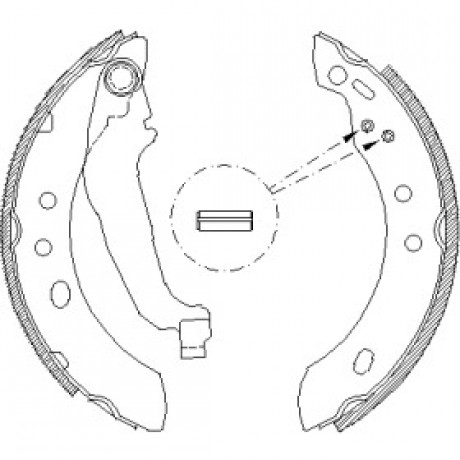 Колодка торм. барабан. стоян. торм NISSAN MICRA задн. (пр-во Remsa)