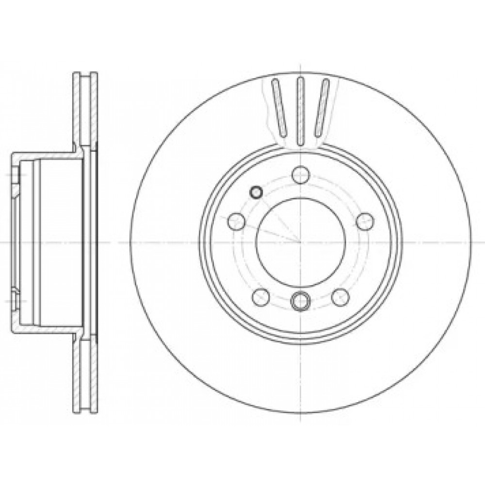 Диск тормозной BMW 5 (E28), 5 (E34), 7 (E32) передн., вент. (пр-во REMSA)