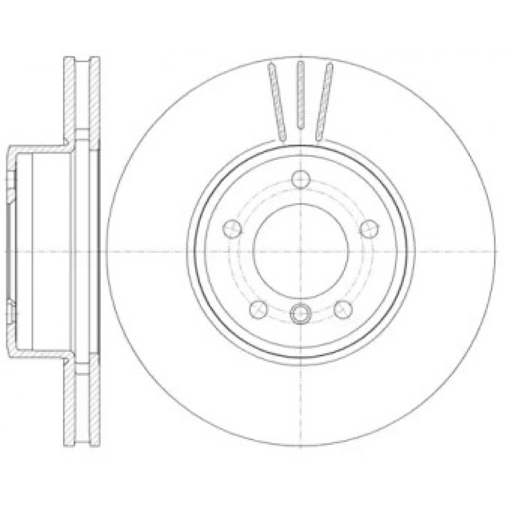 Диск тормозной BMW 5, 6 передн. (пр-во REMSA)
